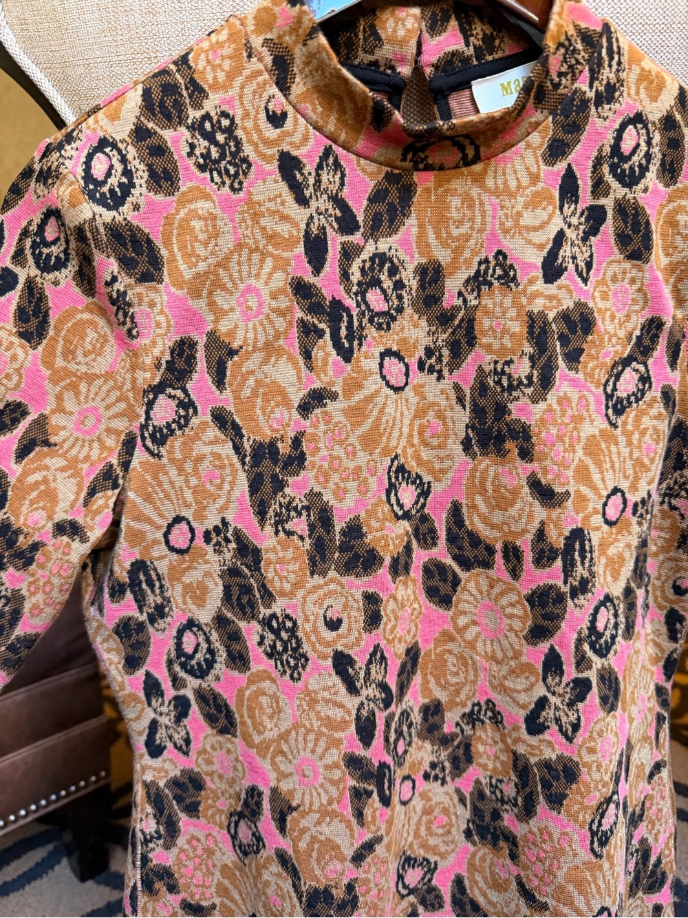 Maeve Anthropologie Floral Jacquard Mock Neck Top M - Picture 4 of 6
